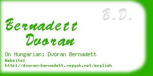 bernadett dvoran business card